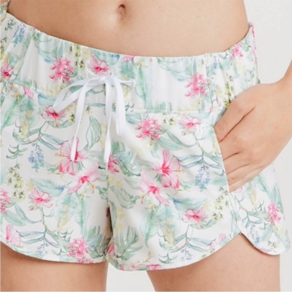 LoveShackFancy x Hurley Hibiscus Aquas Floral Board Shorts Small Short Swim NWOT